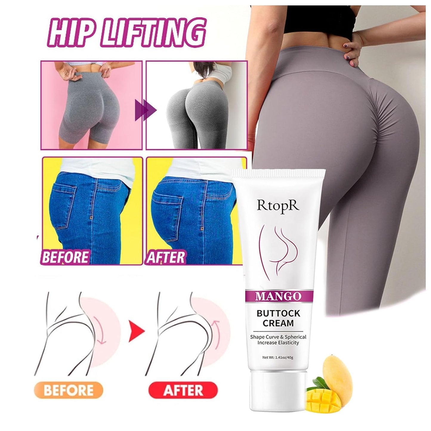 BIOKUSY Breast & Butt Enhancement Cream Set for Women, Total 2.82 Ounces