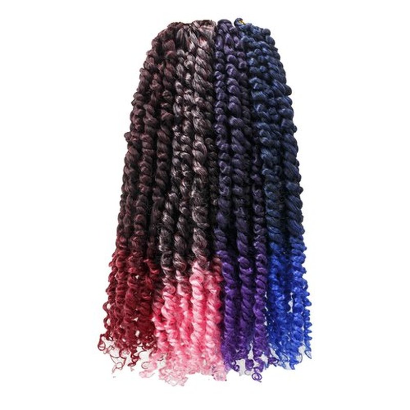 14 Inches 8 Packs Pre Looped Pretwisted Passion Twist Crochet Hair for Black Women and Kids,(TBUG+TPink+TPurple+TBlue) Mixed Color Combo Pack(14"-8 Packs,TBUG+TPink+TPurple+TBlue)