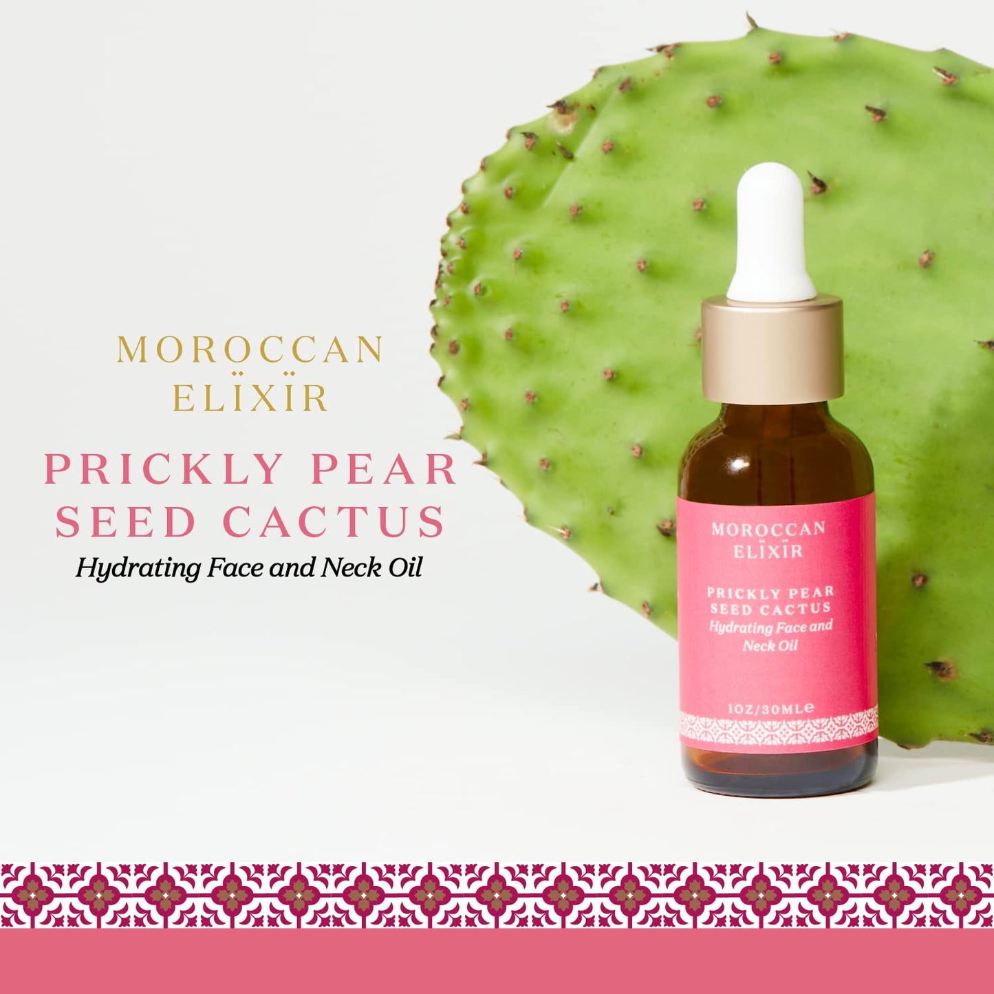 Moroccan Elixir Prickly Pear Face & Neck Cactus Oil For Woman | Restore Aging, Increases Hydrating, & Supports Skin Health | Enriched with Antioxidants, Minerals & Vitamin K | 1 oz
