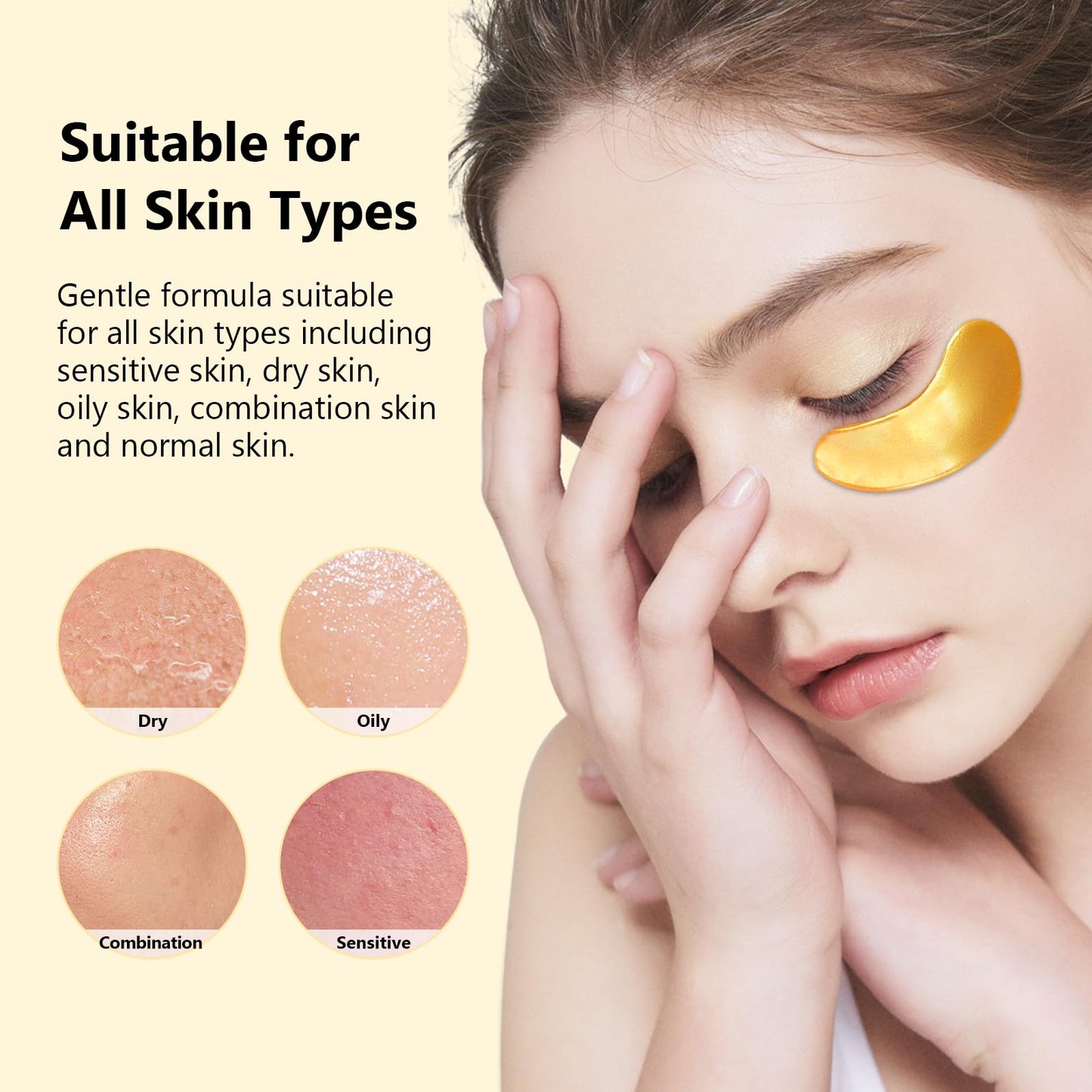 Adofect Under Eye Patches 30 Pairs, 24K Gold Under Eye Mask with Hyaluronic Acid for Dark Circles and Puffy Eyes, Bachelorette Party Accessories, Bridesmaid Gifts, Daily Skin Care