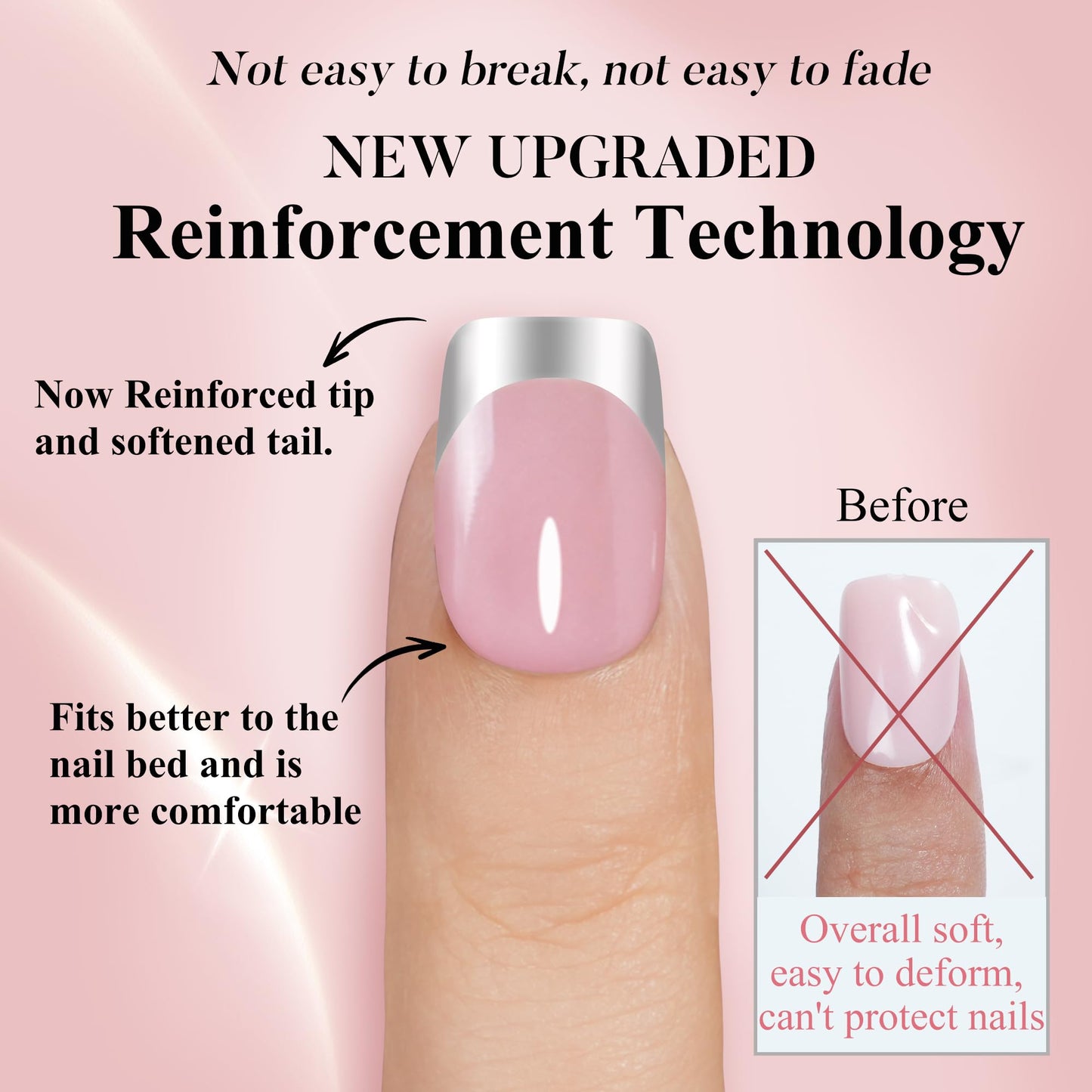 Press on Nails Short 5 Styles, Jofay Fashion 160Pcs Salon-Like Fake Nails with Chrome/Rainbow Laser/Chasing Light Cat Eye Designs, Acrylic French Tip Press on Nails Glue on Nails Stick on Nails