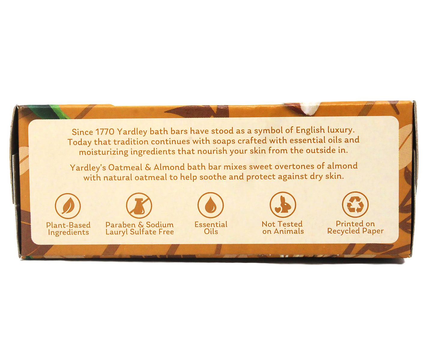 Yardley London Moisturizing Bath Bar, Oatmeal & Almond, 4.0 Oz, Pack Of 24