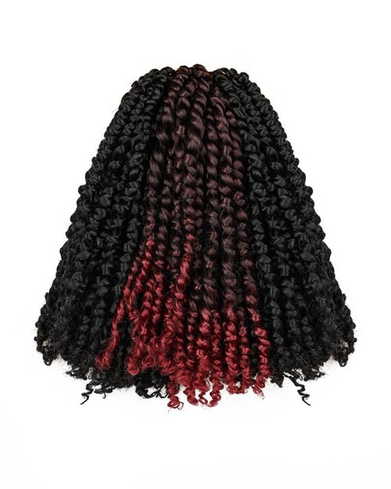 10 Inches 9 Packs Passion Twist Crochet Hair for Black Women-Mixed Color Combo Pack(7 packs 1B+2 packs T1B/BUG),Pre-twisted Pre Looped Soft Synthetic Braided Hair Extensions(10"-9 Packs,1B+TBUG)