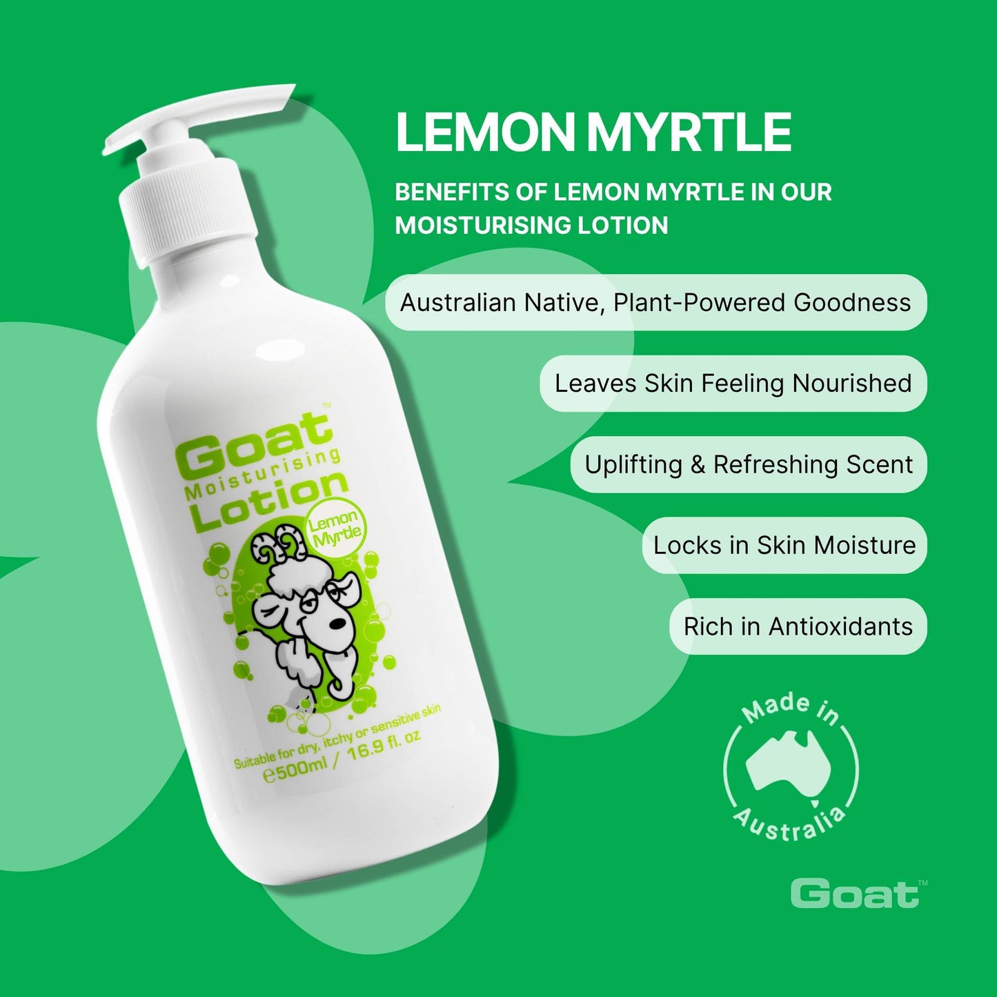 Goat Milk Moisturizing Lotion 500ml - Lemon Myrtle