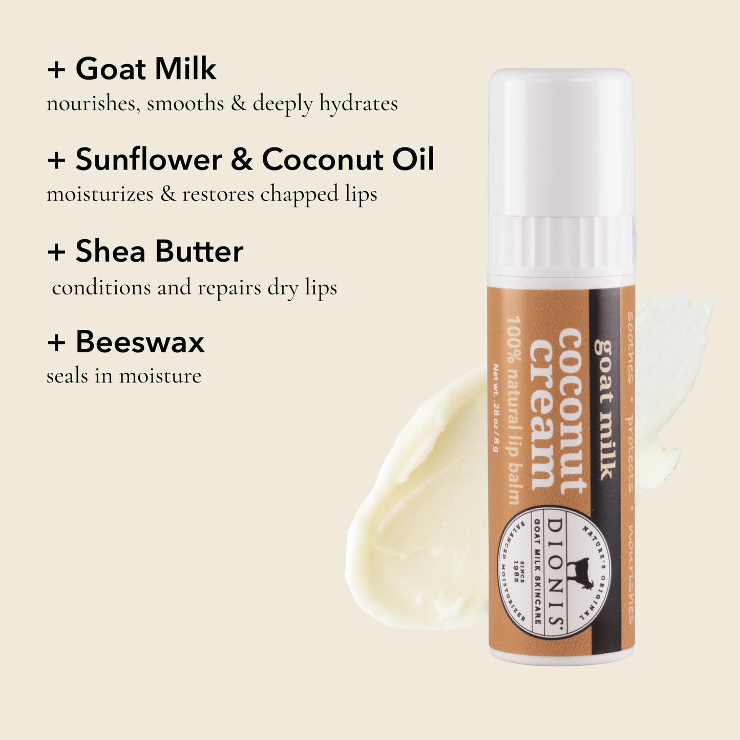 Dionis Goat Milk Jumbo Lip Balm - Moisturizing for Dry, Chapped, Lips, Conditioning with Beeswax, Shea Butter, Coconut Oil - Fruity & Delicious 0.28oz (Pack of 3)