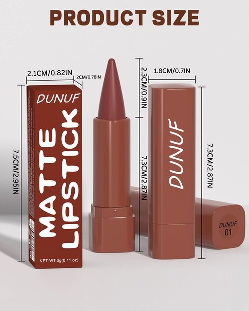 3 Colors 2 in 1 Lip Liner Lipstick Set, Gradient Matte Nude Dark Brown Red Lip Liner Velvet Plumping Lip Pencil, Women High Pigmented Long Lasting Lip Crayon Makeup for Gradual Ombre Effect,01+03+05