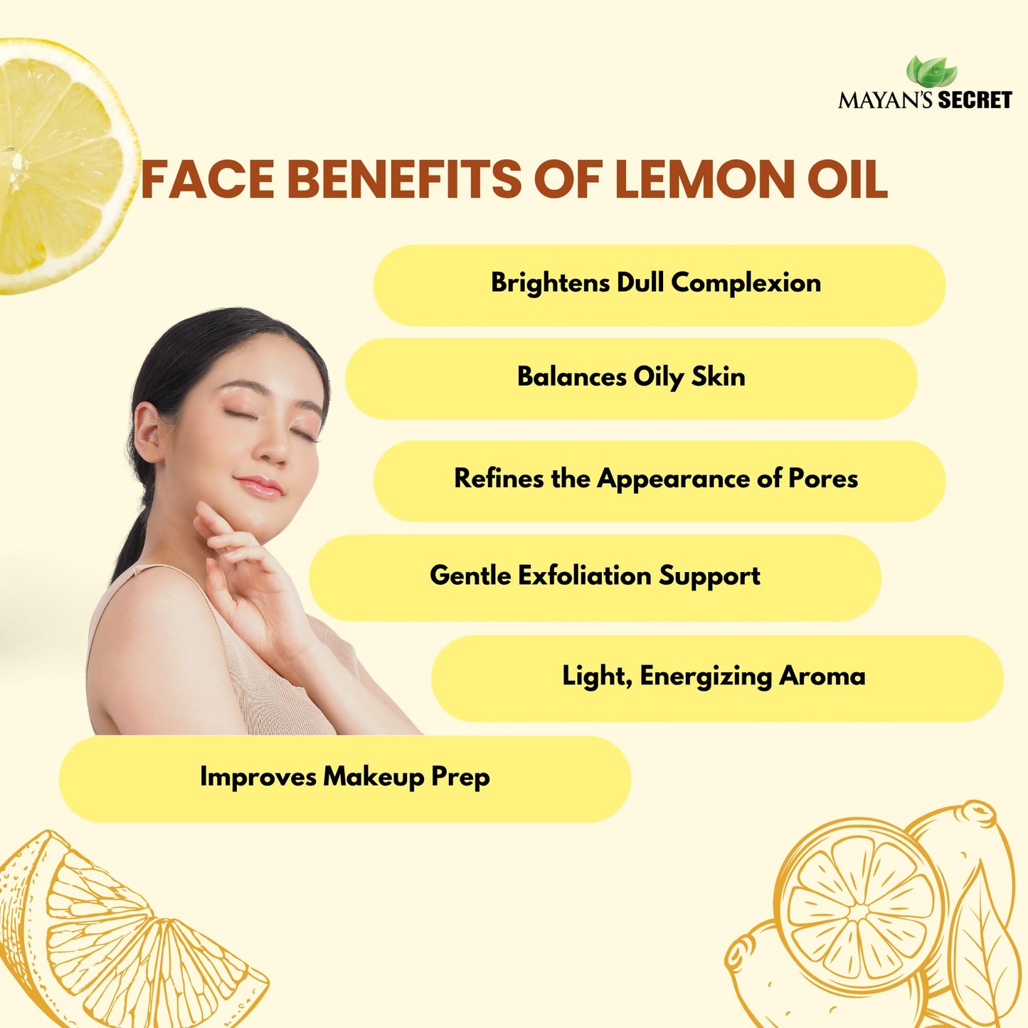 Pure Carrier and Essential Oils for Skin Care, Hair, Body Moisturizer for Face-Anti Aging Skin Care (Lemon Oil, 4oz)