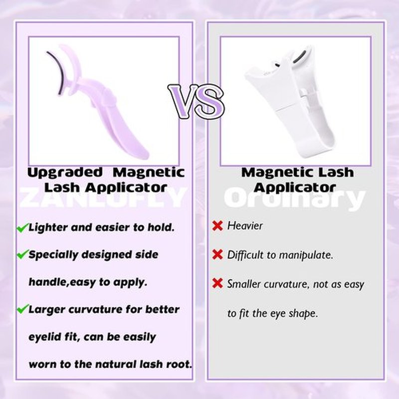Magnetic Eyelashes Natural Magnetic Lashes Kit with Applicator Cat Eye No Glue Lashes Double Sided Magnetic Lashes Wispy Fairy Magnetic Eyelashes Kit by zanlufly