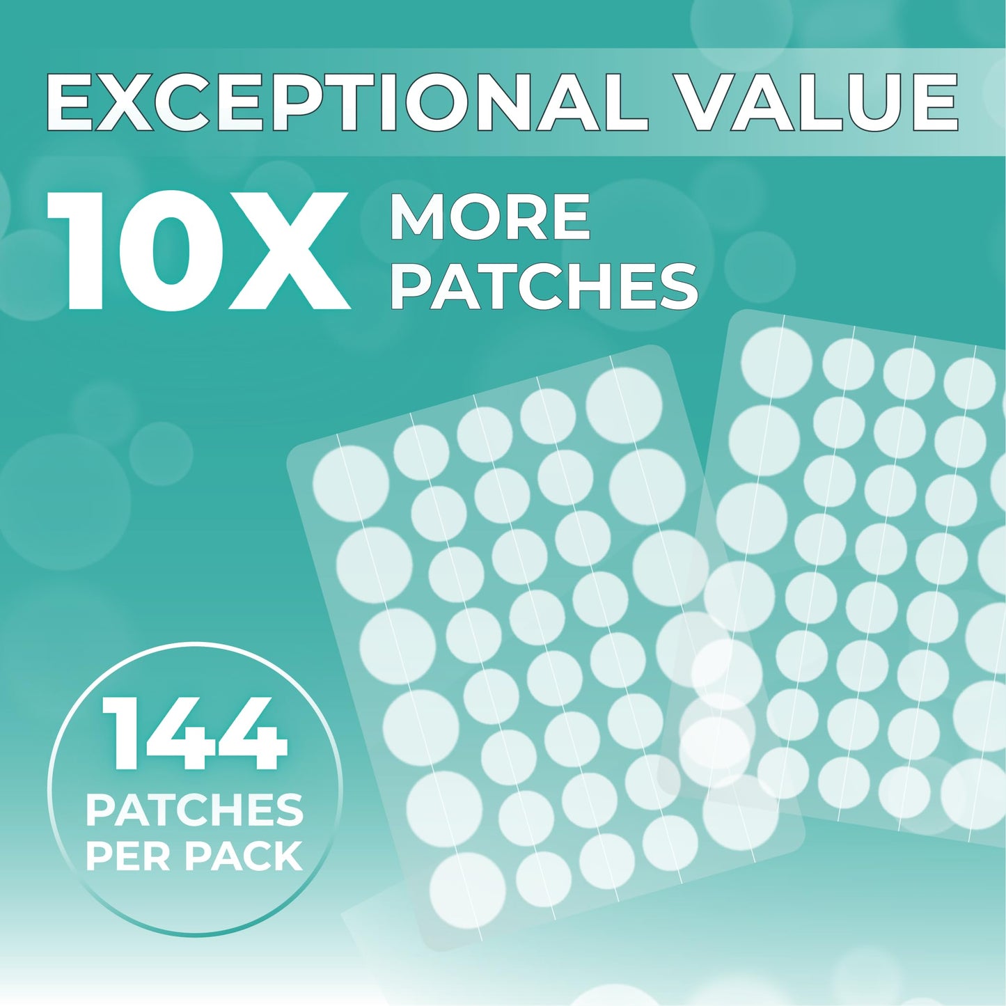 Cornice 144 Count Hydrocolloid Skin Cover Patches – Ultra-Thin, Waterproof & Sweat-Resistant – Multi-Size Protective Skin Patches for Teens & Adults