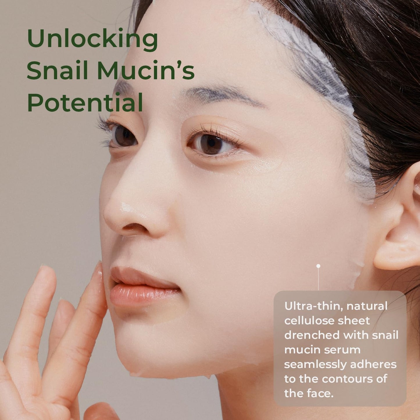 MOTHER MADE Deep Moisturizing Snail Mucin Face Mask 10 Sheets, 22,050ppm Snail Secretion Filtrate, Collagen, 2% Niacinamide, Vitamin C & E, Nourishing Snail Essence, Korean Skincare