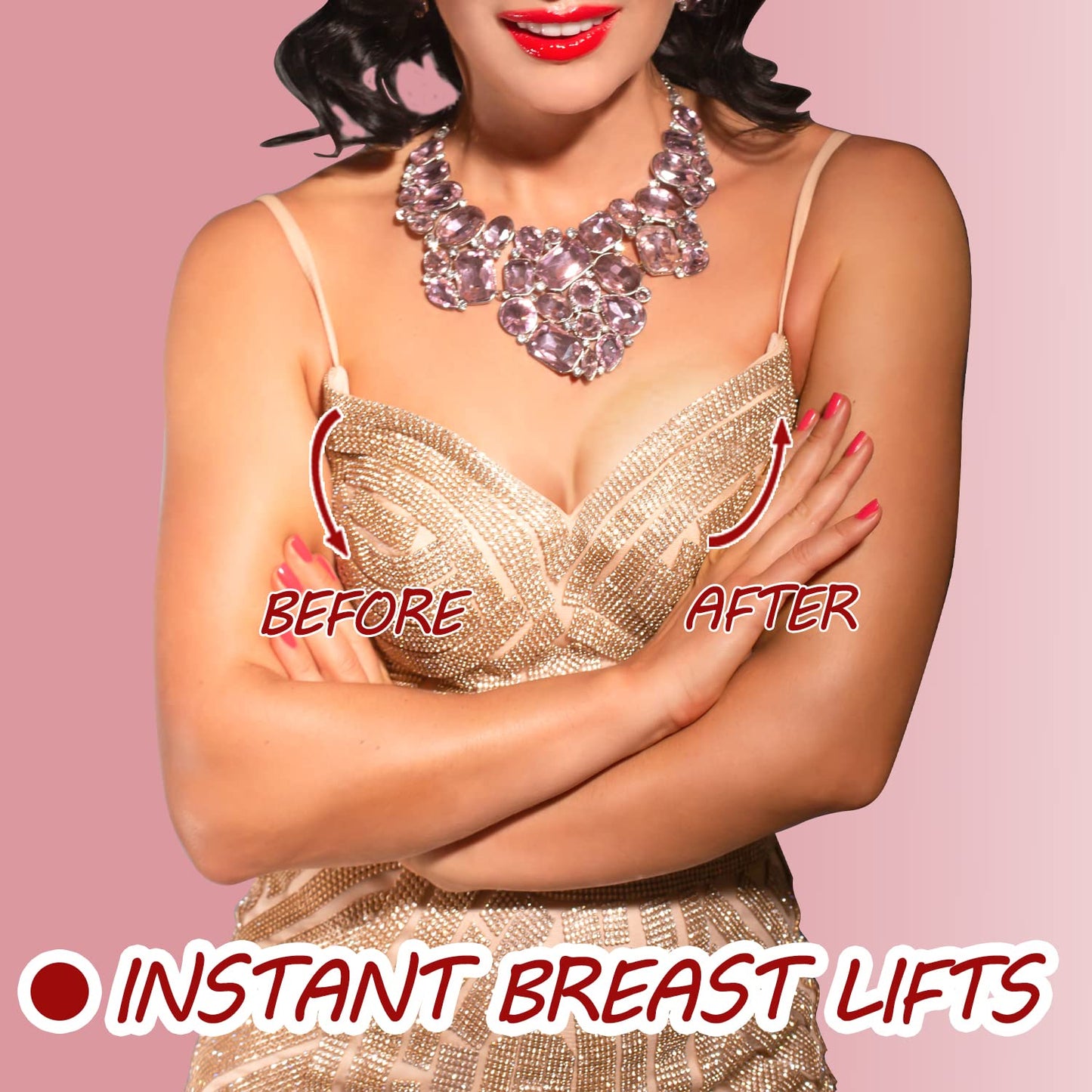 BEWTEIM Boobytape for Breast Lift Plus Size, XL Boob Tapes 5 inch Wide D-G Cup, Invisble Breast Tape Lifting Large Breast with 2 Reusable Nipple Covers 10 Satin Nipple Pasties Cream