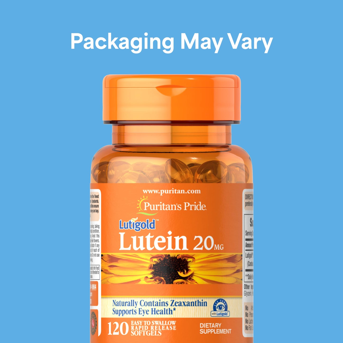 Puritan's Pride Premium Lutigold™ Lutein Carotenoid 20mg with Zeaxanthin for Men and Women, Dietary Supplement for Eye Health Support, 8 Month Supply, 120 Easy-to-Swallow Softgels
