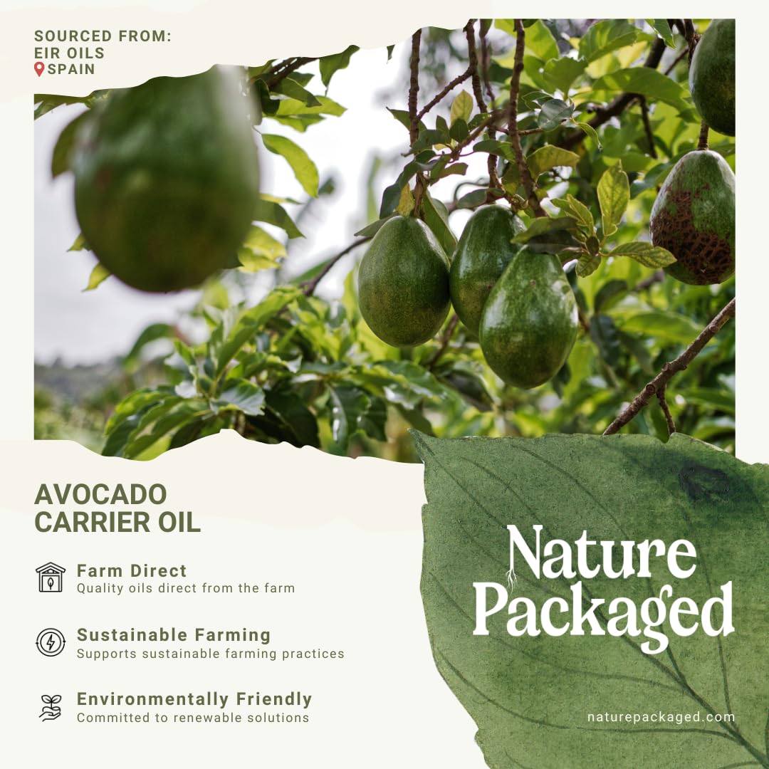 Nature Packaged Avocado Oil - Direct from EIR Oils Farm in Spain - 100% Pure Carrier Oil for Hair, Face, and Skin - Hand-Picked, Cold-Pressed Carrier Oil - (4Gallons)