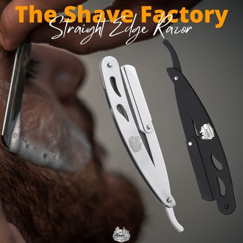 The Shave Factory Straight Edge Razor Kit (Steel Razor / 300 Derby Premium Single Edge Razor Blades)