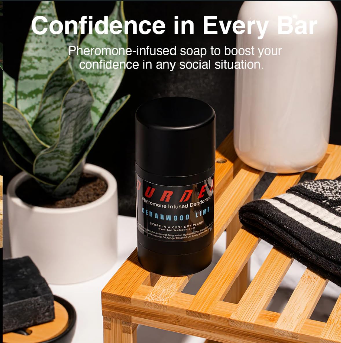 Durden Natural Deodorant for Men - Pheromone Infused, Aluminum Free, Cedarwood Scent