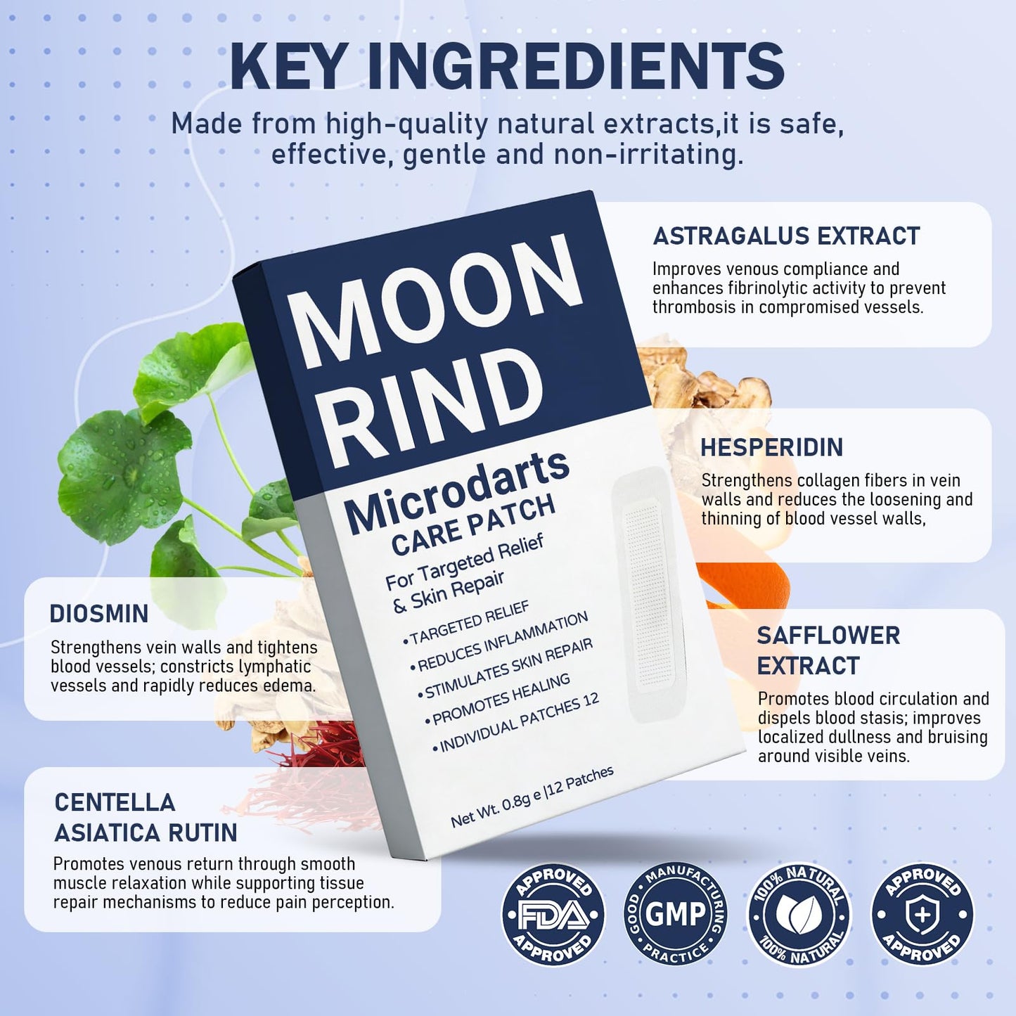 HENGRUNXIN Moonrind Vein Target Microdarts Care Patch, Relieve Leg Discomfort, Effectively Moisturizes, Deep Moisturizing Skin Treatment Mask for Leg Fatigue and Soreness (2PCS, 2 Box)