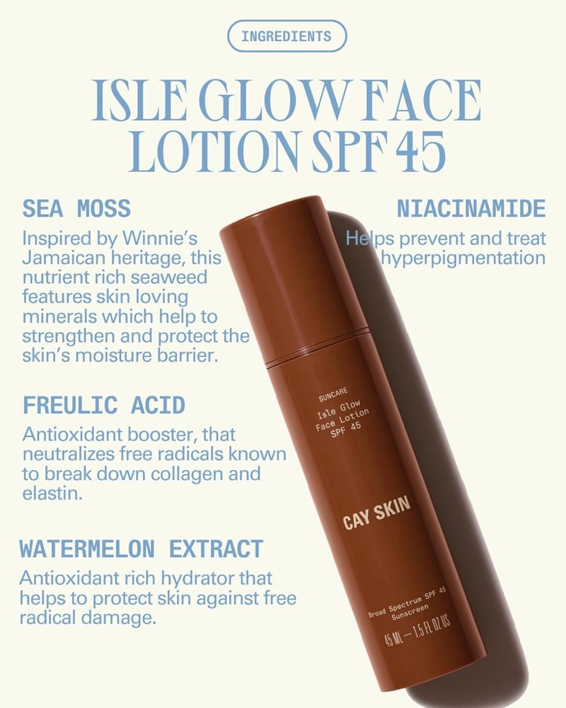 Cay Skin Isle Glow Face Moisturizer SPF 45 & Invisible Sunstick SPF 35 Set - Illuminating Primer & Travel Size Sunscreen