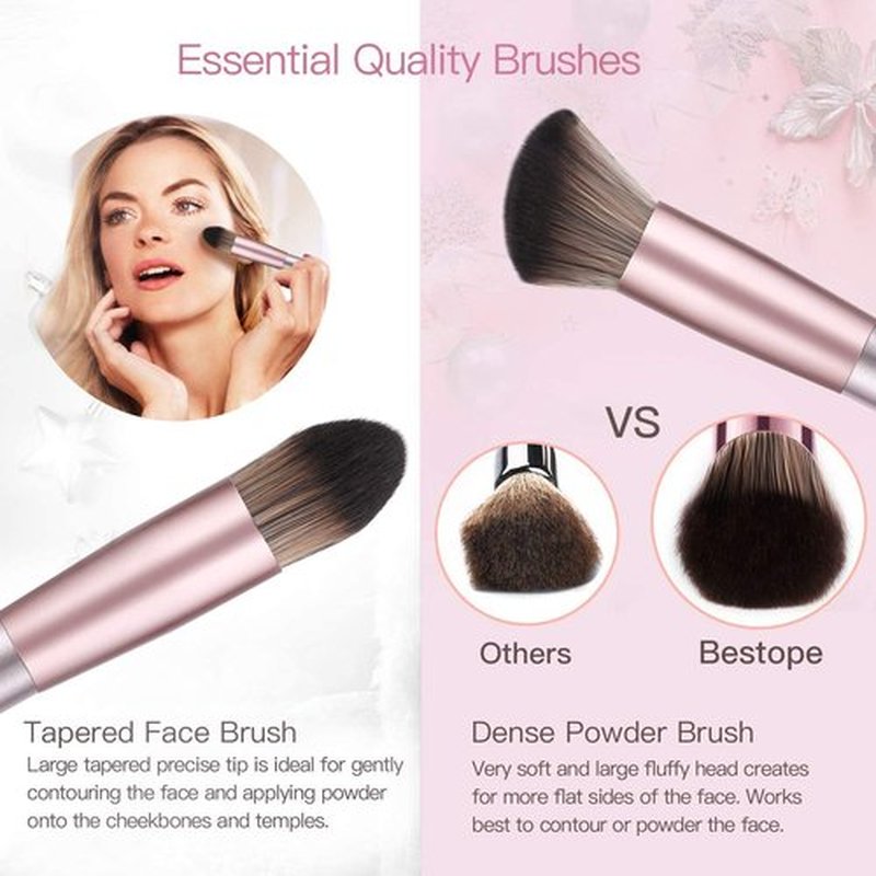Makeup Brushes Makeup Brush Set, BESTOPE PRO Makeup Brushes Kit, 16Pcs Professional Makeup Brush Set for Eye and Face, Foundation Powder Concealers Blush Eyeshadow Brush Make UP Brushes Kit Purple