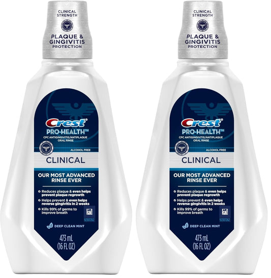 Crest Pro-Health Clinical Deep Clean Mint Oral Rinse 32 oz (Pack of 2)