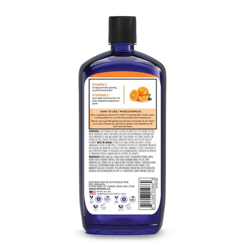 Dr Teal's Foaming Bath with Pure Epsom Salt, Vitamin C & Sleep Blend, 34 fl oz (Pack of 2)