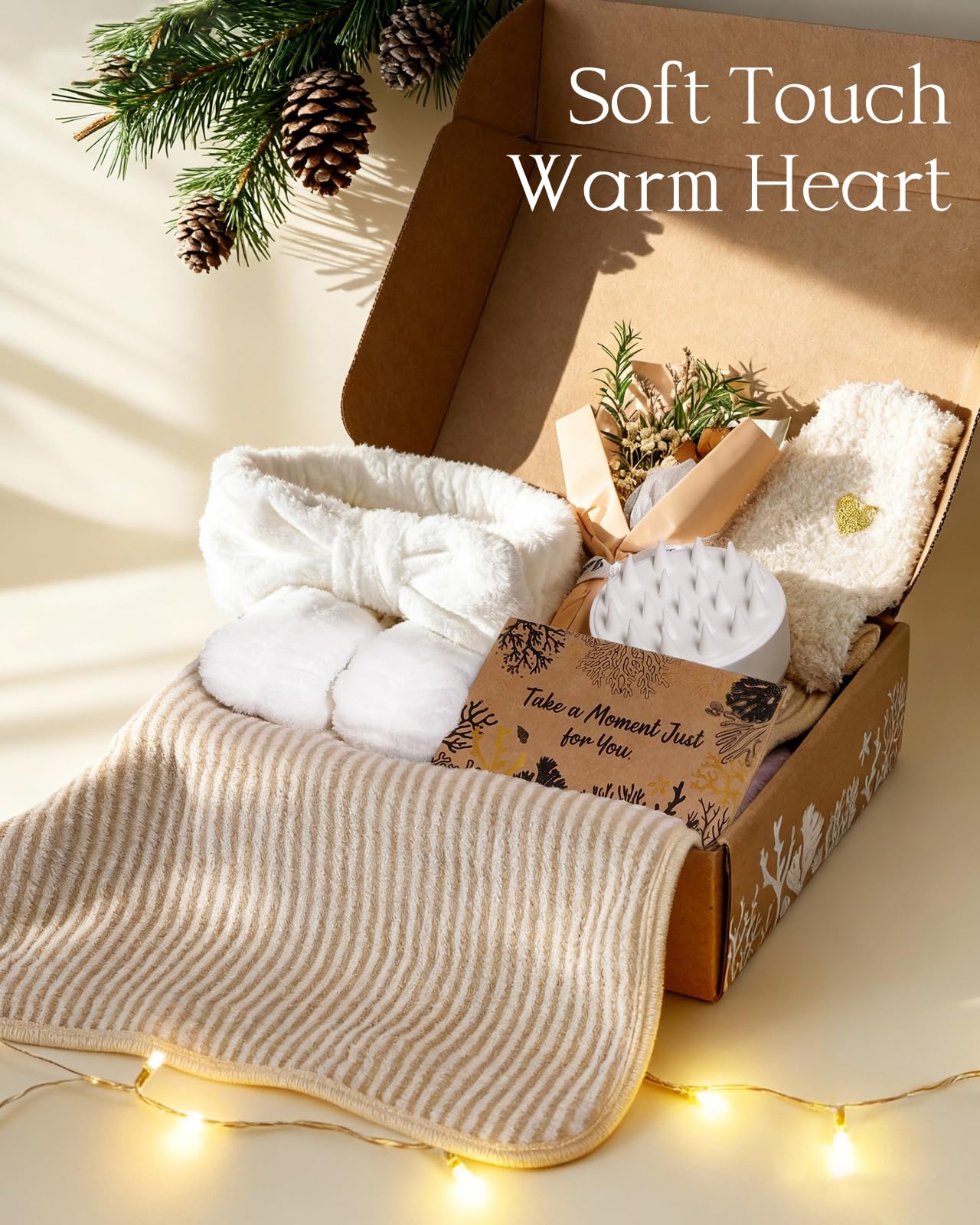 Coralogo Natural Spa Gift Baskets - Natural Pampering Spa Set, Self-Care Get Well Soon Thinking of You Basket,Thank You Gifts, Unique 11pcs Gift Set for Women Wife Mom Her Birthday