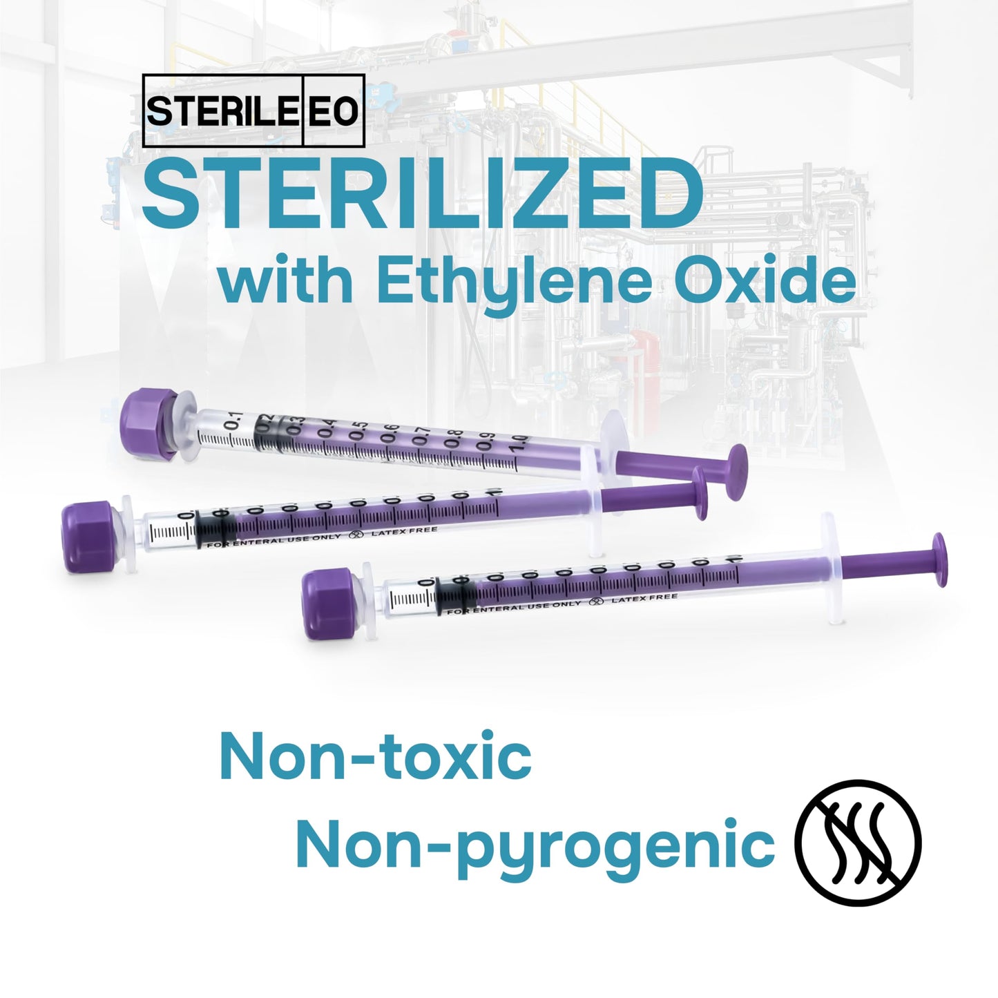 ONE-CARE Lab ENFit Syringe 1ml with Mounted Cap, Sterile, Low Dead Space, 30/bx Blister-Packed, Box of 30 Syringes,