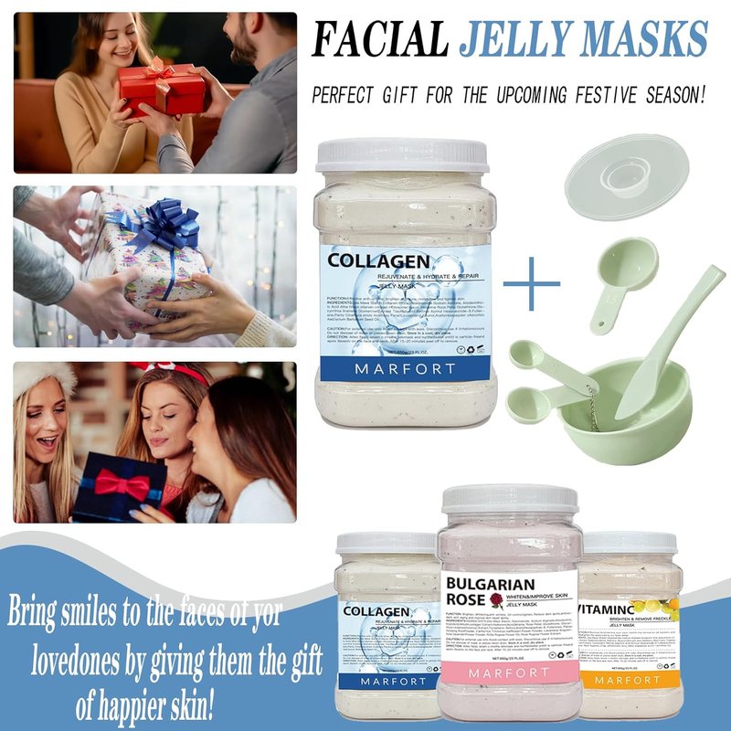 Hydrojelly Peel-Off Face Mask - Moisturizing Collagen Formula for Spa-Quality Skincare | 23 Fl Oz