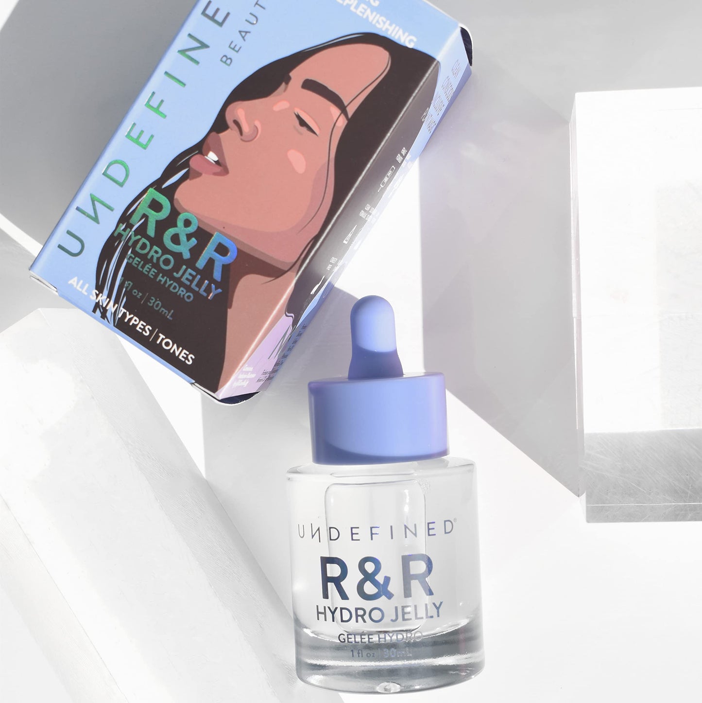Undefined R&R Hydro Jelly Hydration Serum with Peptides, Hyaluronic Acid, Caffeine to Hydrate + Plump Face and Undereye, Vegan Alternative to Snail Mucin
