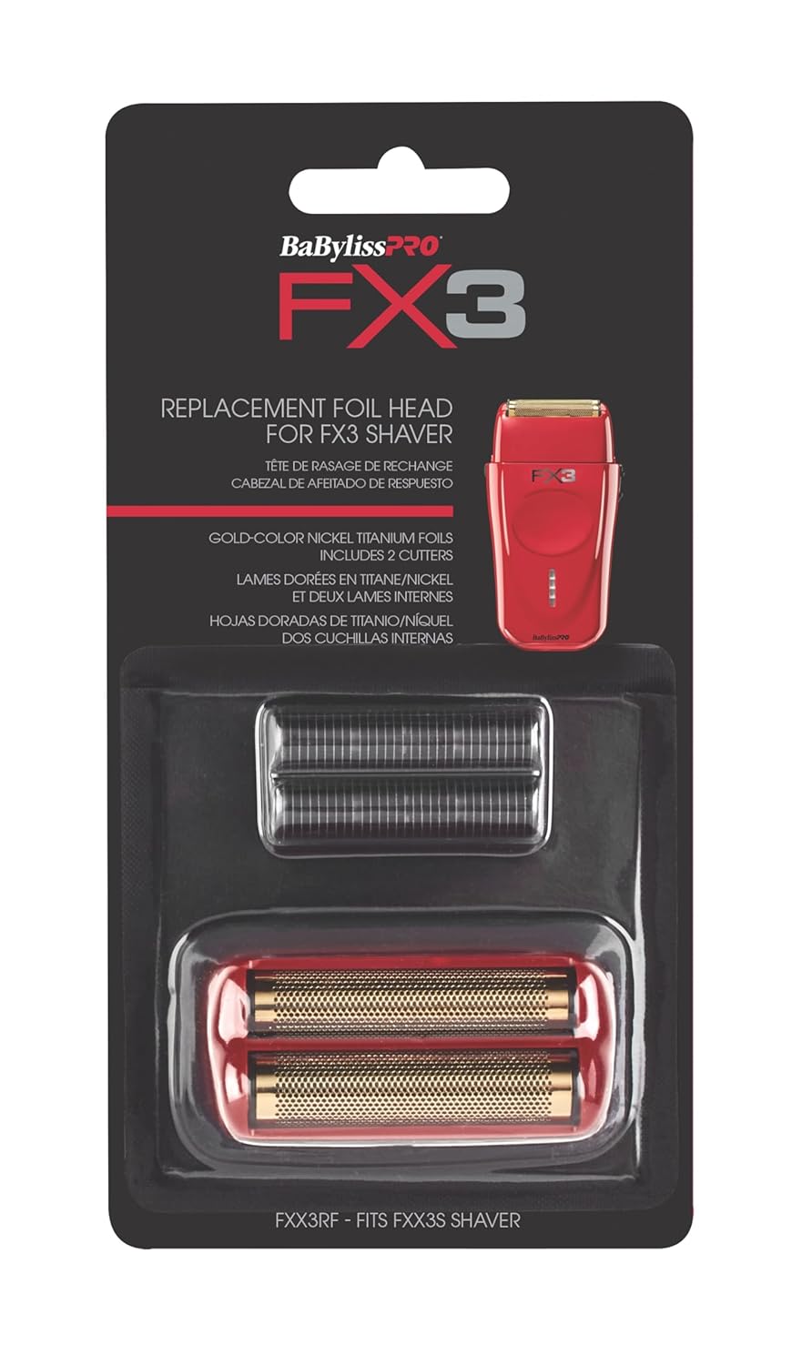 BaBylissPRO FX3 Professional High- Speed Replacment Double Foil Shaver Head with 2 Cutters