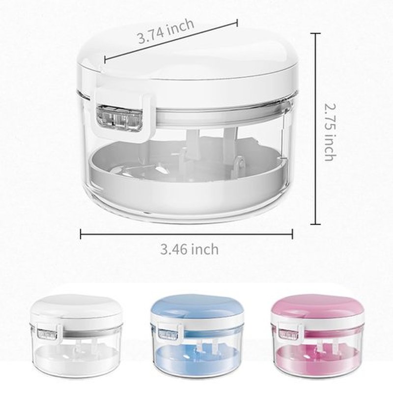 Denture Bath Cup with Strainer Brush, 2 in 1 Leak Proof Portable Soaking Denture Case Retainer Case Mouth Guard for Dentures and Braces（White）