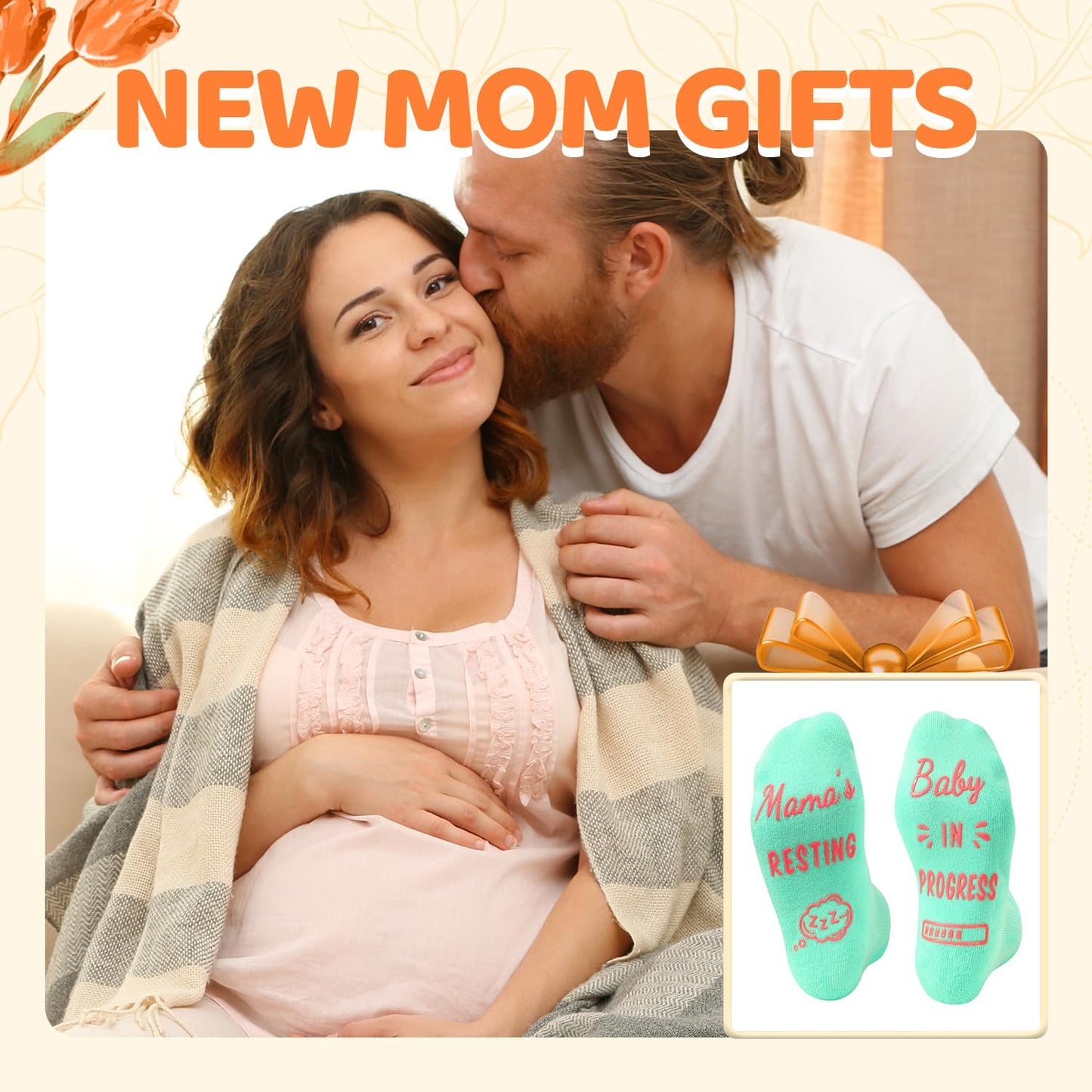 First Mothers Day Gifts - New Mom Gifts for Pregnant Friend Wife Daughter, Pregnancy Socks, Labor Delivery Socks