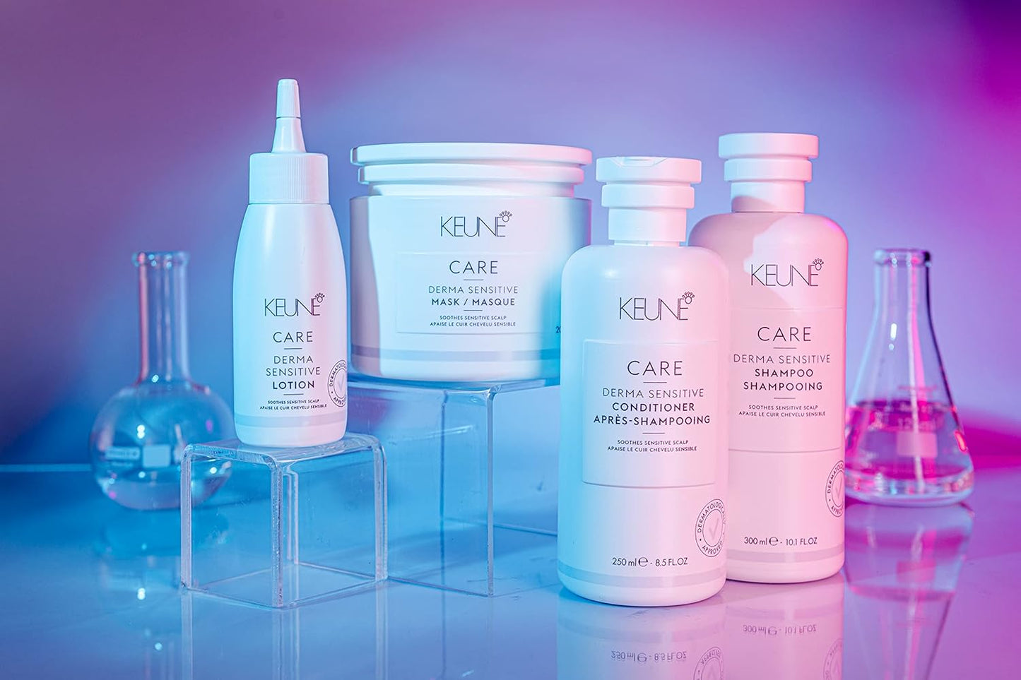 Keune Care Derma Sensitive Shampoo - Soothing Allergen-Free Cleanser for Dry Scalp, 10.1 Fl Oz