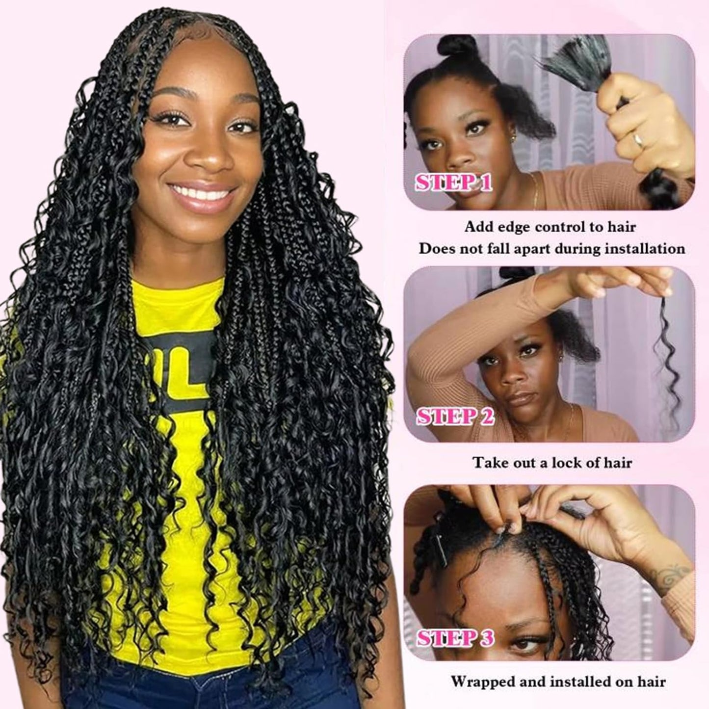 Human Braiding Hair for Boho Braids 2 Bundles 110g 22 Inch Deep Wave Bulk Human Boho Hair for Braiding No Weft Bundle 100% Brazilian Virgin Hair Extensions Curly Human Hair for Boho Knotless Braids