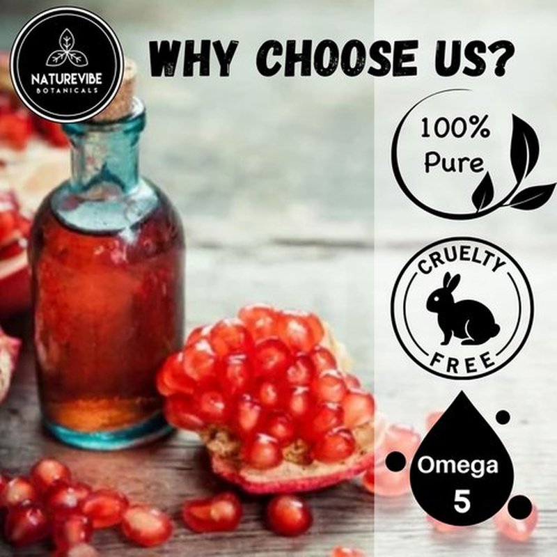 Naturevibe Botanicals Pomegranate Oil 32 Ounces | 100% Pure and Natural | Great for Skin Care and Hair Care