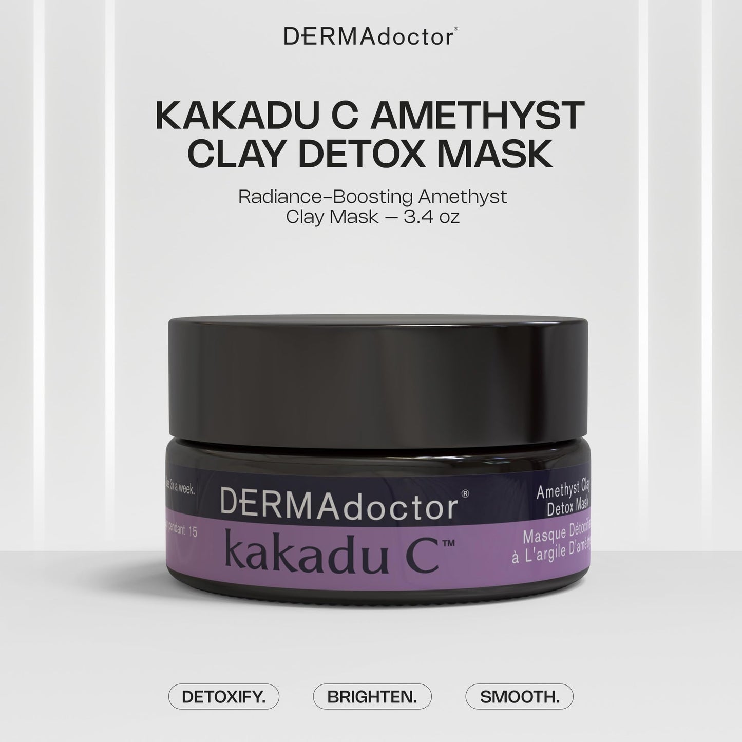 DERMAdoctor Clay Mask for Face with Bentonite & Kaolin Clay – Vitamin C Mask for Face, Pore Minimizer, Facial Detox, Facial Oil Remover, Illuminator, Acne Scar care - 15 Minutes - 1.69 oz