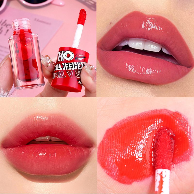 ADMD 3-Pack Creamy Lip Tint Set for Blush & Lip Stain Lip Glaze Buildable Hydrating Lip Glosses Water-Based Formula for a Natural Flush