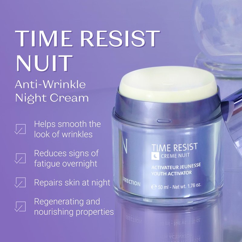 Yonka Time Resist Nuit | Anti-Aging Night Cream with Youth Activating Complex and Shea Butter | Firming Anti-Wrinkle Moisturizer for Face and Neck | Paraben-Free | 1.76 oz
