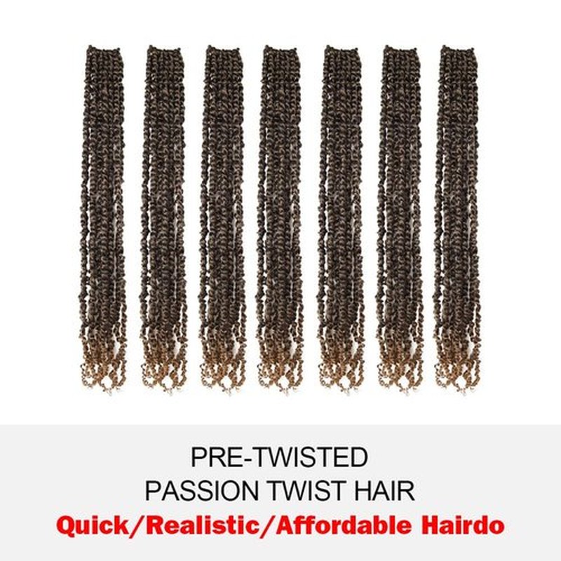 WUDAS Long Passion Twist Hair 30 Inch Pre-twisted Passion Twists Crochet Hair Ombre Honey Blonde Pre-looped Synthetic Crochet Braids (7 Packs,T27)