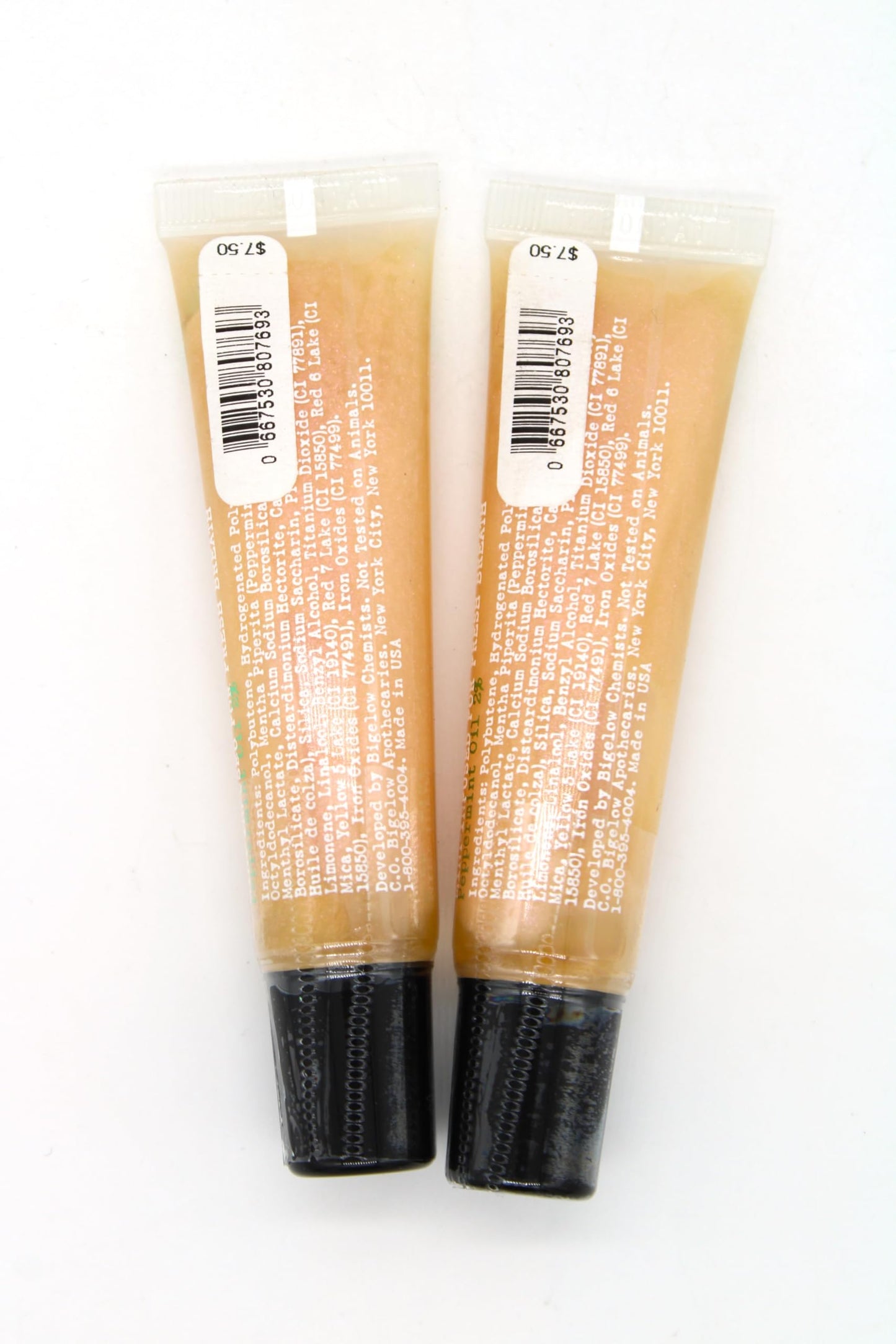 Pearl Mint (No. 1647), Bath and Body, Mentha Shimmer Lip Gloss, .47 fl oz each, 2 pack