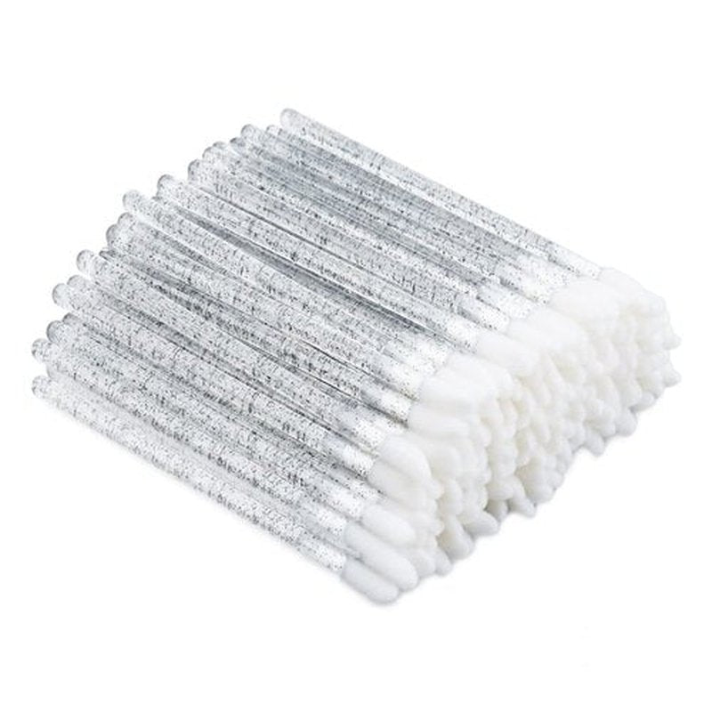 300PCS Glitter Crystal Lip Brush, Disposable Lip Brushes Lip Gloss Applicators Lipstick Gloss Wands Applicator Perfect Makeup Tool Kits (Black)
