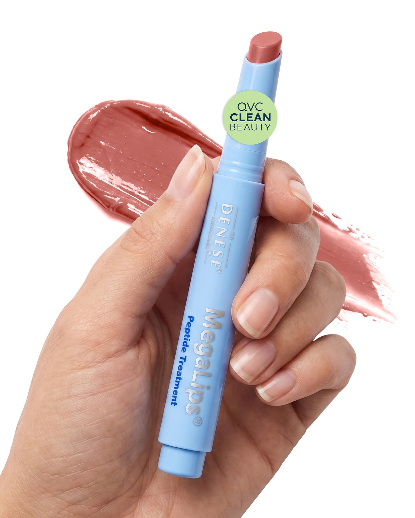 Dr. Denese MegaLips Peptide Lip Balm .06 oz – Hydrating Lip Care with Hyaluronic Acid, Ceramides & Shea Butter – Moisturizing Formula for Smooth Soft Lips with Natural Shine – Cruelty-Free – Peach