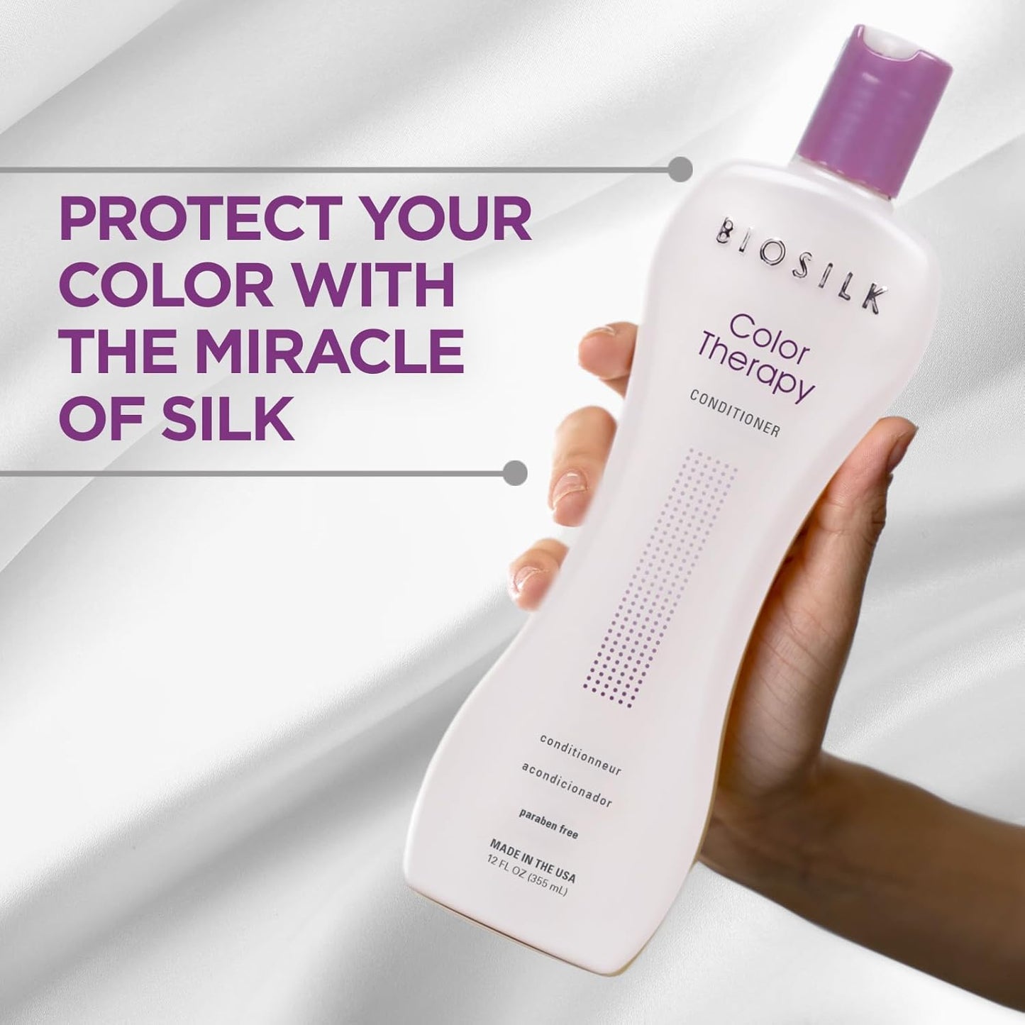 Biosilk Color Therapy Conditioner, Replenishes Moisture While Protecting Color, Enhances Vibrancy & Shine, Sulfate, Paraben, & Cruelty-Free, 34 Oz