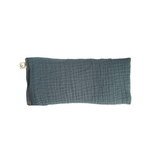 Peacegoods Unscented Eye Pillow - Soft & Soothing Gauze Cotton Filled with Flax Seed Weighted for Yoga Meditation Headache Relief Sleep Massage - Soothing Colors - Blue Gray