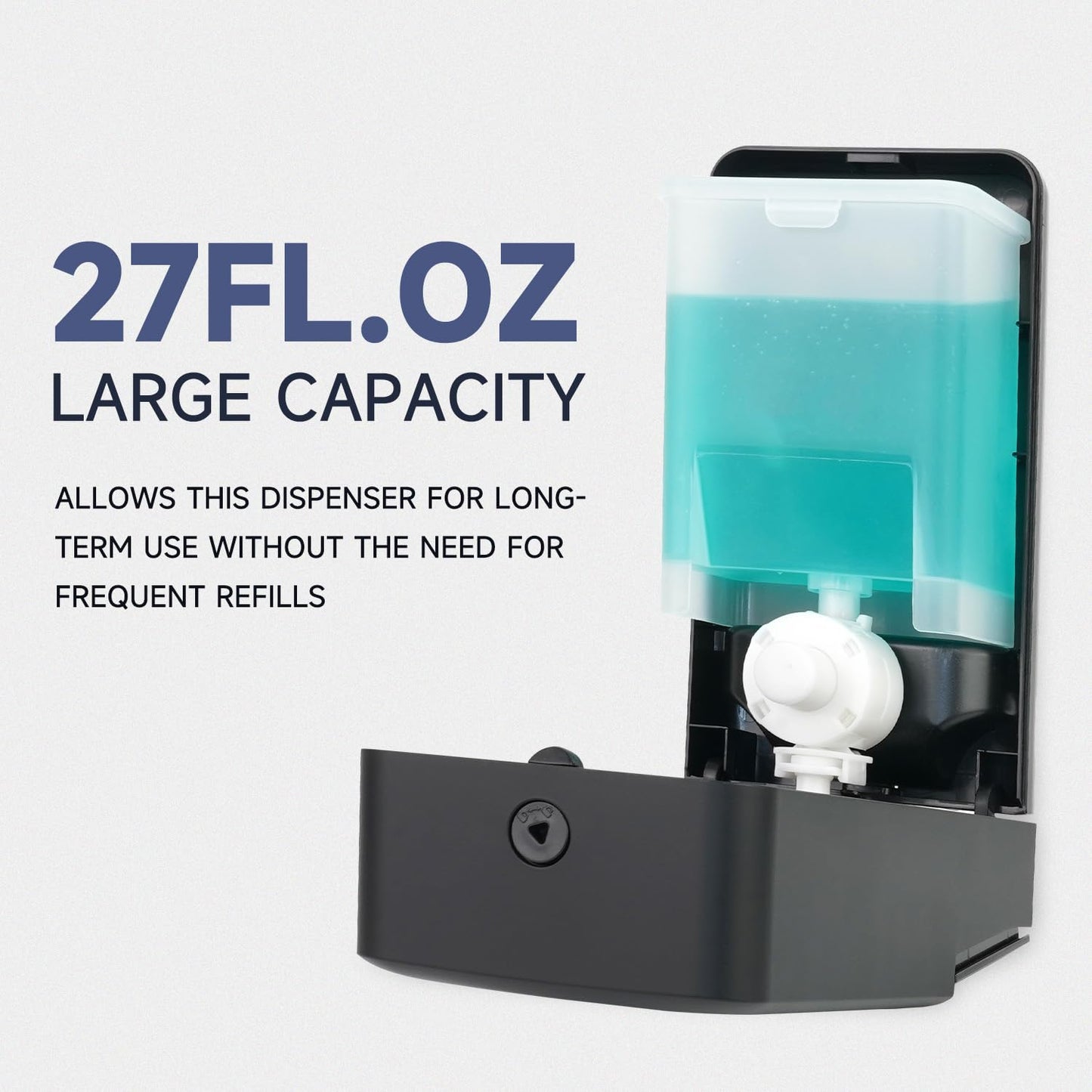 AIKE Liquid Commercial Soap Dispenser,27oz for Bathroom Modern Black,AK1006