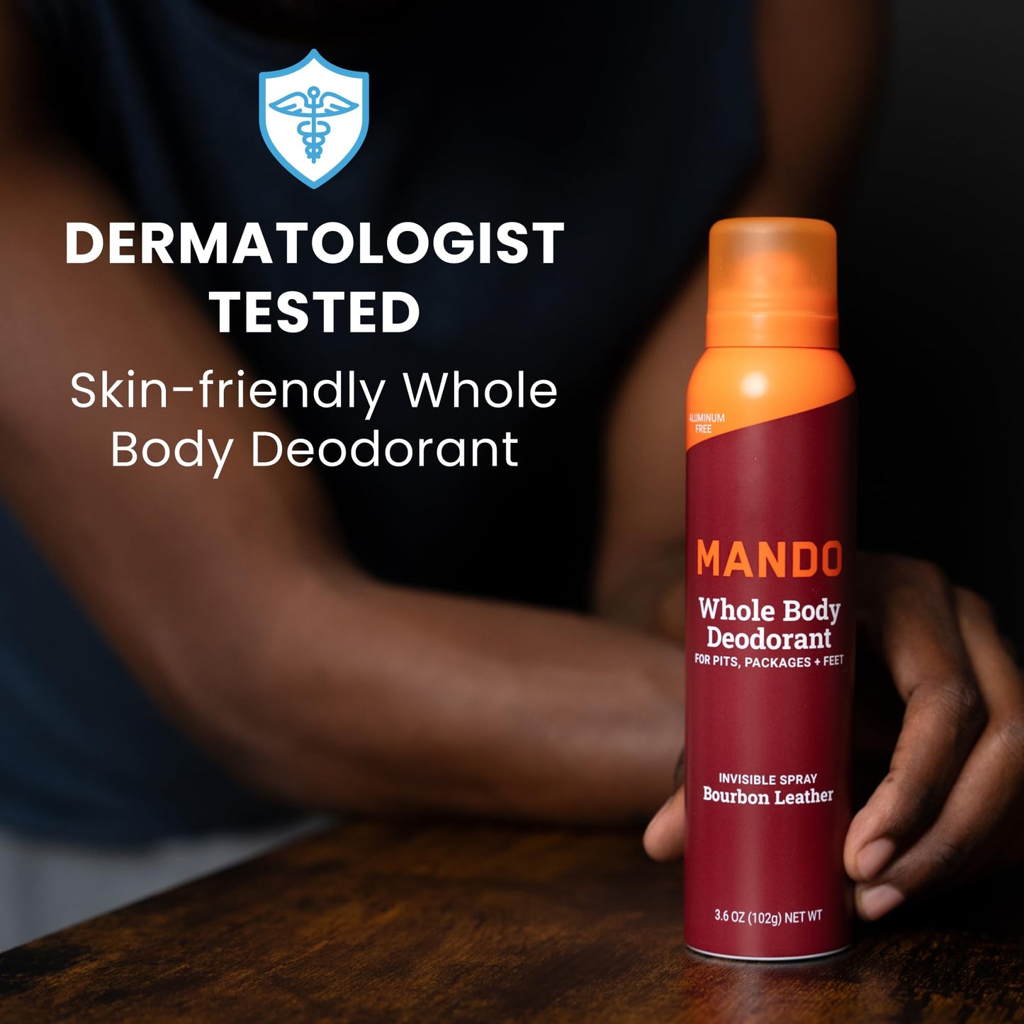 Mando Whole Body Deodorant - Stick and Spray - 2 pc Bundle - Bourbon