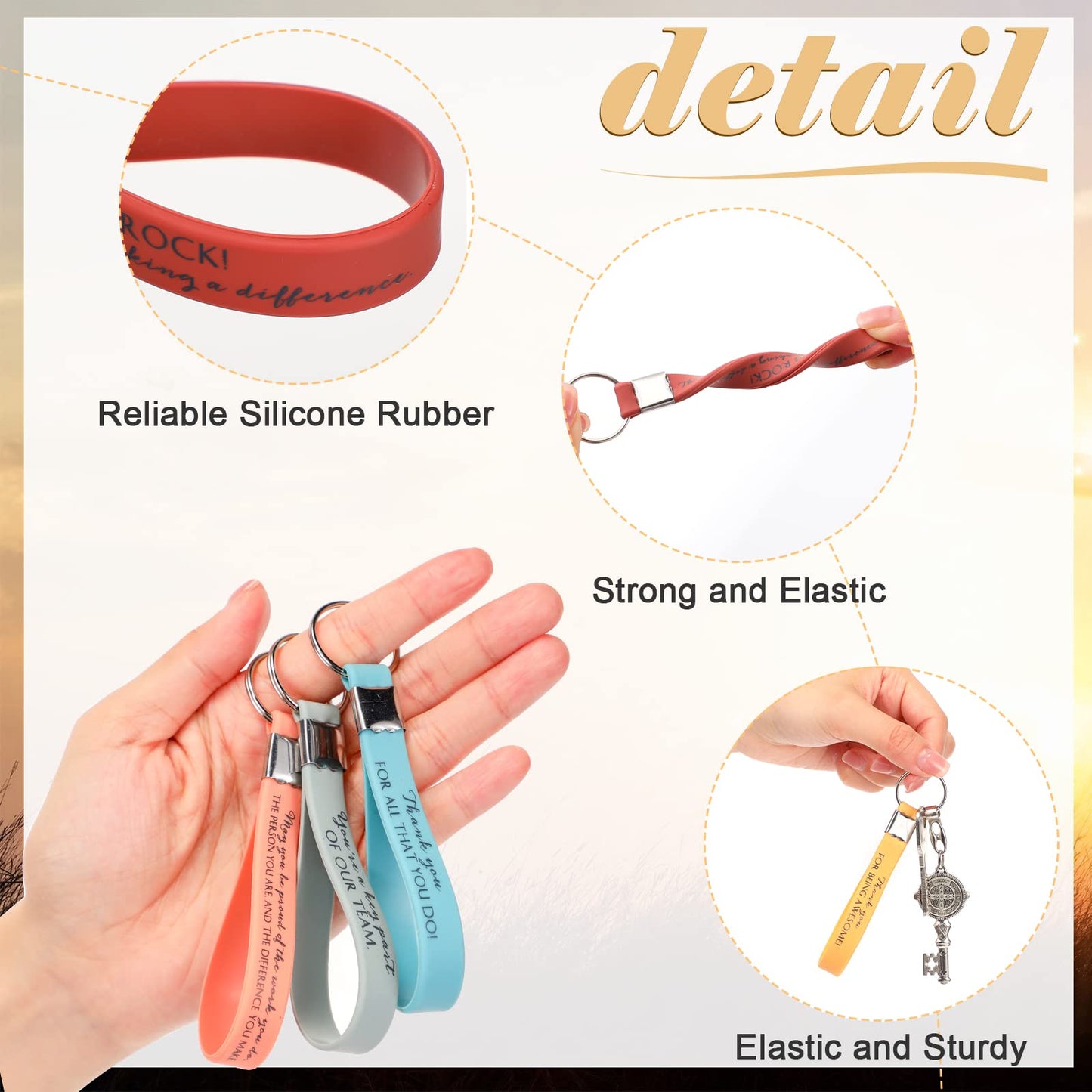 Nosiny 30 Pcs Keychain Appreciation Gift Bulk for CNA Employee Coworker Inspirational Thank You Gift for Teacher Nurse Staff(Bright)