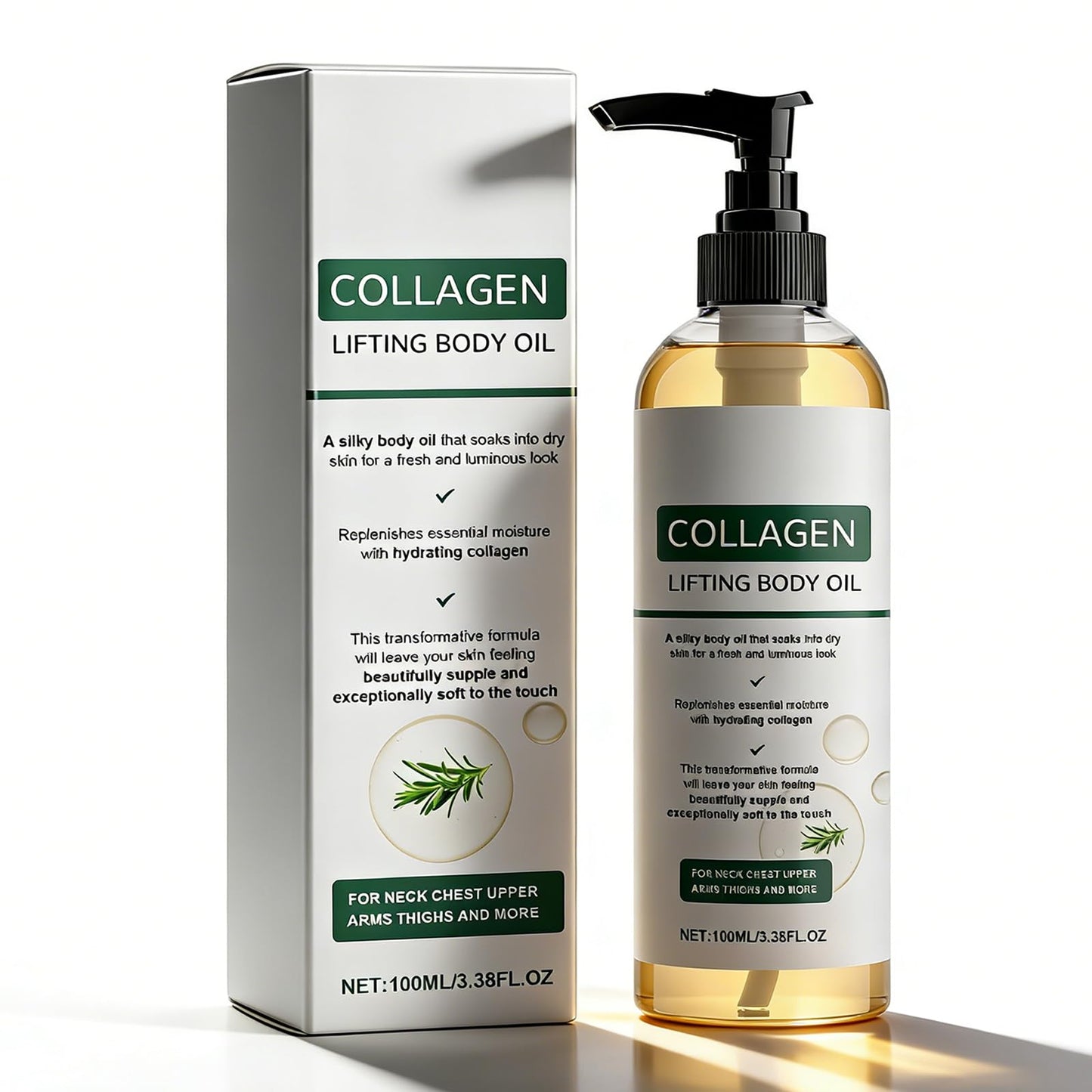 gtalmp Collagen Body Oil for Skin Tightening - Firming & Moisturizing Oil for Body & After Shower, Improves Skin Elasticity for a More Refined Appearance, Lightweight Formula (1 Pack, 3.38floz)