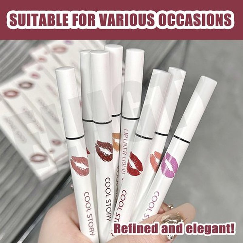 Elugty Cool Story Lip Liner Stain,New Formula Cool Story Lip Liner,Submarine Liquid Lip Liner,Cool Story Lip Liner Liquid,2-in-1 Waterproof Longwear Liquid Lip Liner,Long Lasting Lip Liner (06, 1pcs)