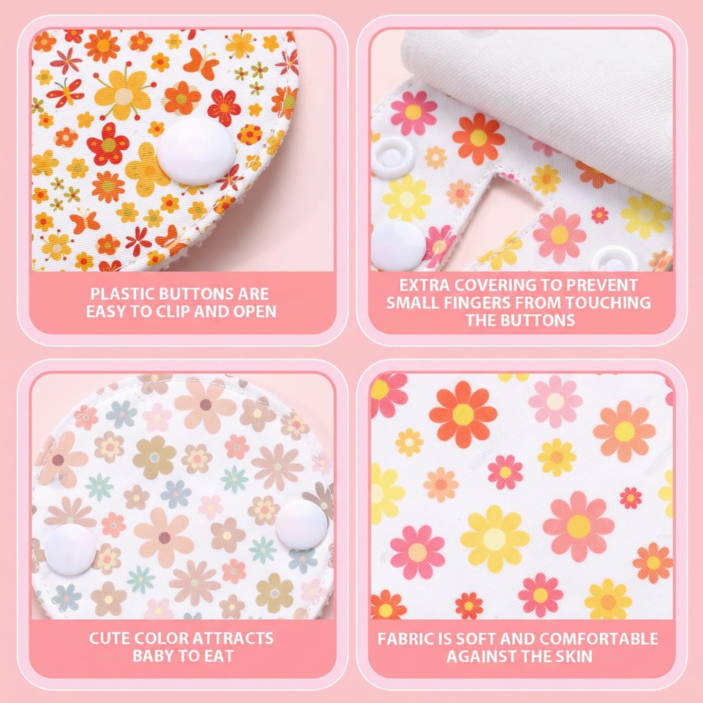 Breling 18 Pack Feeding Tube Pads Button Pad Gtube Button Covers Reusable g Tube Cutie Dinosaur Feeding Supplies for Kids Baby Breastfeeding Nursing Care (Flower)