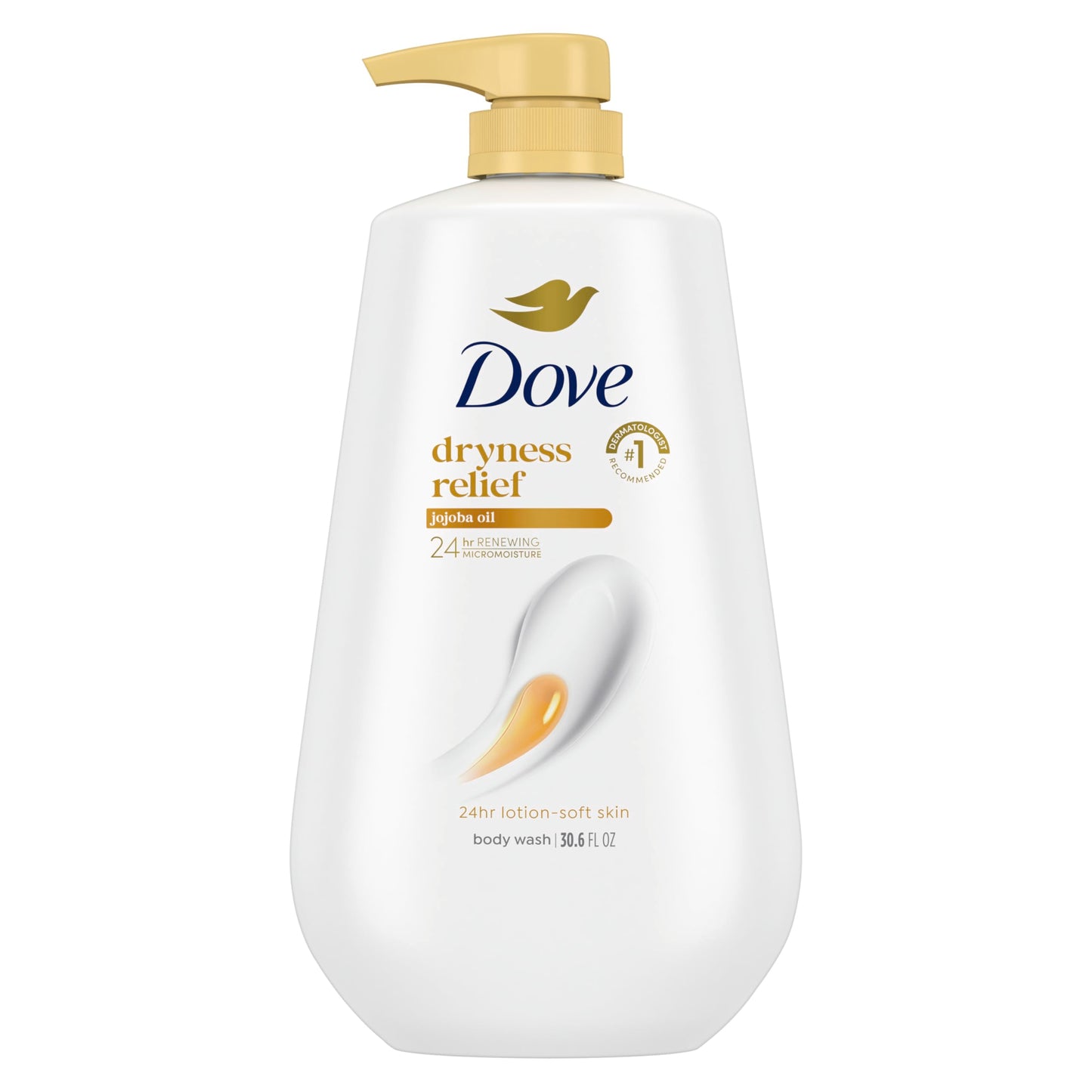 Dove 24hr Lotion Body Wash Dryness Relief with Jojoba Oil, 30.6 oz